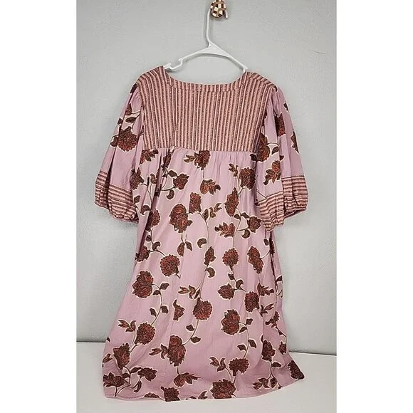 Knox Rose XL | Boho Peasant Prairie Western Ditsy Floral Bubble Sleeve Dress - Picture 3 of 7